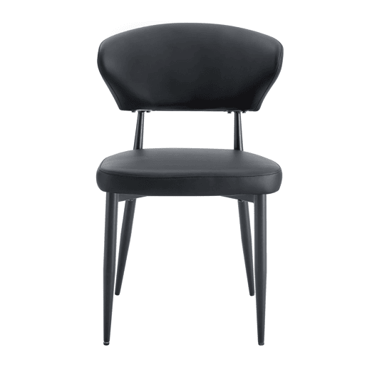 Cadeira de jantar 2 unidades - design ergonómico minimalista, encosto curvo - Preto