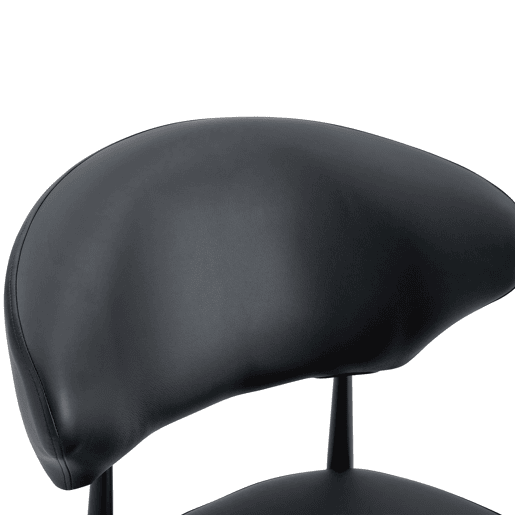Cadeira de jantar 2 unidades - design ergonómico minimalista, encosto curvo - Preto
