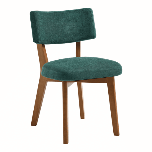 Cadeiras de sala de jantar (2 unidades) u2013 estilo moderno Mid-Century, pernas em madeira maciça, assento estofado em tecido para cozinha, sala de jantar ou escritório u2013 verde