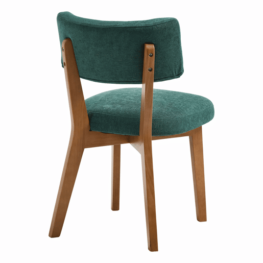 Cadeiras de sala de jantar (2 unidades) u2013 estilo moderno Mid-Century, pernas em madeira maciça, assento estofado em tecido para cozinha, sala de jantar ou escritório u2013 verde