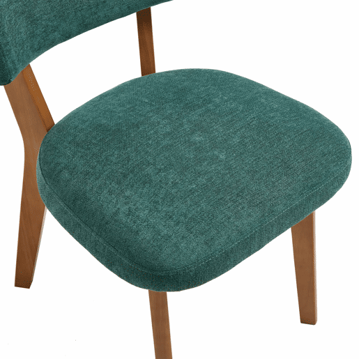 Cadeiras de sala de jantar (2 unidades) u2013 estilo moderno Mid-Century, pernas em madeira maciça, assento estofado em tecido para cozinha, sala de jantar ou escritório u2013 verde