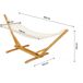 Hamaca de madera con tejido de macramé Hamaca de madera con tejido de macramé Blanco