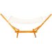 Hamaca de madera con tejido de macramé Hamaca de madera con tejido de macramé Blanco