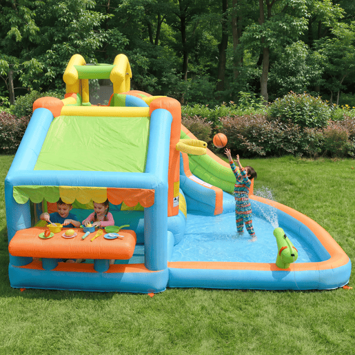 Castelo insuflável para crianças de tecido oxford com piscina,multicolor