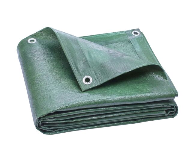 Outsunny lona impermeable exterior 6x8 m, toldo pe 90 g/m² resistente a rasgaduras con protección uv y ojales reforzados para muebles de jardín, leña,