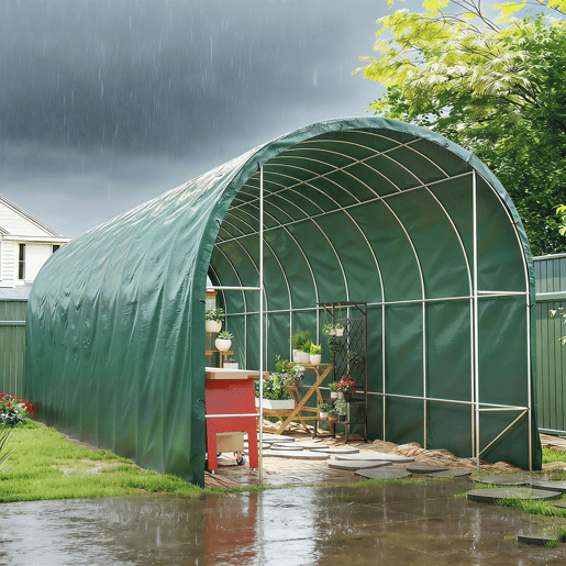 Outsunny Lona Impermeável Exterior 6x8 m Toldo PE Resistente a Rasgões 90 gm² Proteção UV com Ilhós Reforçados para Lenha Móveis de Jardim Veículos Verde