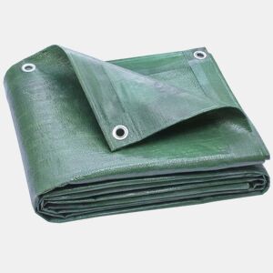 Outsunny Lona Impermeável Exterior 4x6 m Toldo PE Resistente a Rasgões 90 gm² Proteção UV com Ilhós Reforçados para Lenha Móveis de Jardim Estufas VeÃculos Verde