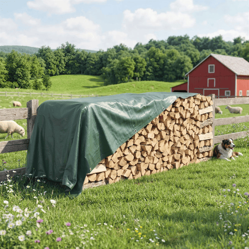 Outsunny Lona Impermeável Exterior 4x6 m Toldo PE Resistente a Rasgões 90 gm² Proteção UV com Ilhós Reforçados para Lenha Móveis de Jardim Estufas Veículos Verde
