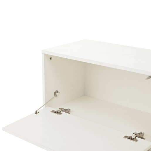 Conjunto de móveis para TV 180x35x33,5 cm - 4 prateleiras, com vitrines, suporta TVs de até 80 - Branco