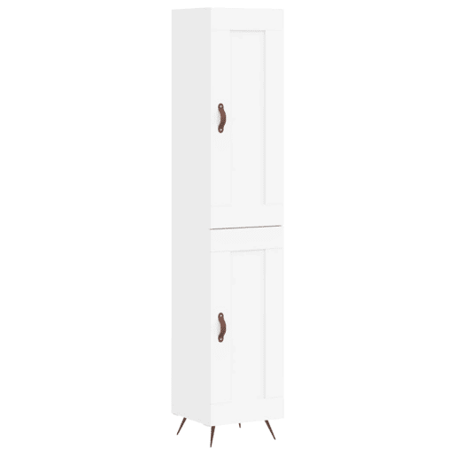 Armário alto - Bufete - Móvel de apoio 34,5x34x180 cm madeira processada branco pt609 Armário alto - Bufete - Móvel de apoio 34,5x34x180 cm madeira processada branco pt609