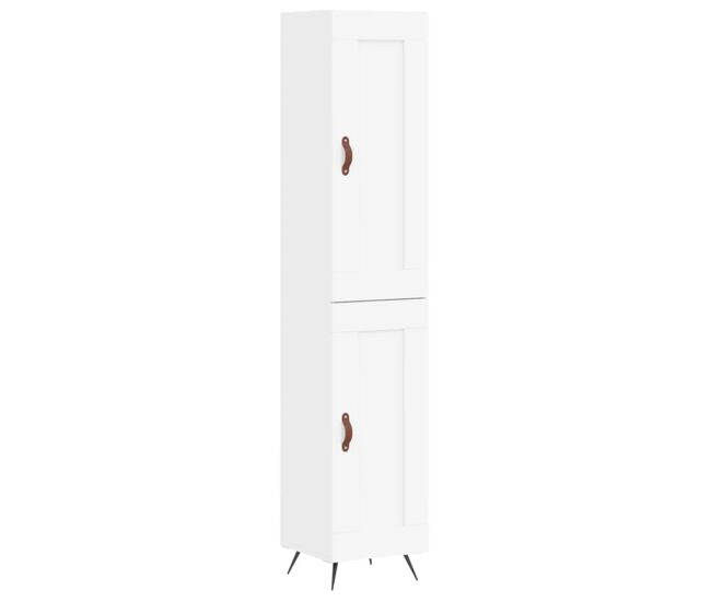Aparador alto - mueble de almacenamiento madera contrachapada blanco 34,5x34x180 cm es609