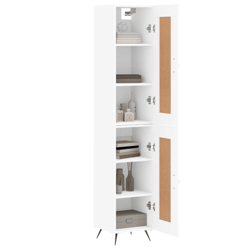 Armário alto - Bufete - Móvel de apoio 34,5x34x180 cm madeira processada branco pt609 Armário alto - Bufete - Móvel de apoio 34,5x34x180 cm madeira processada branco pt609