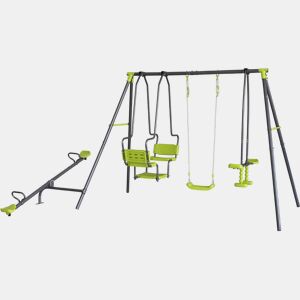 Baloiço metálico para parques infantis Lenny - 4 aparelhos - Verde