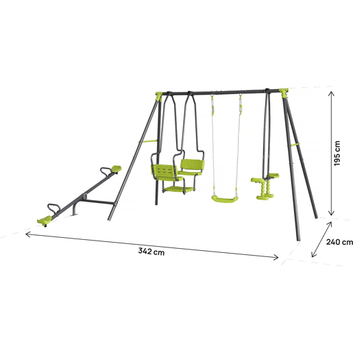 Baloiço metálico para parques infantis Lenny - 4 aparelhos - Verde