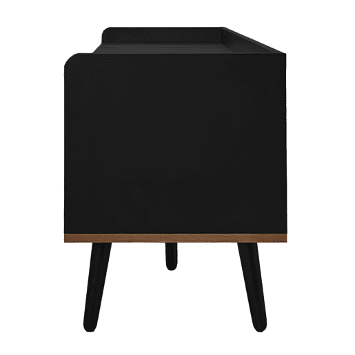 Móvel de TV 160 cm - Design compacto, 3 portas - Preto e Natural