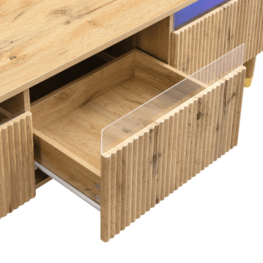 Móvel de TV 178 cm - Design minimalista, grande capacidade, 4 gavetas - Madeira