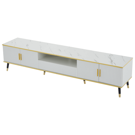 Móvel para TV 200x40x46 cm - Madeira, 2 portas, 1 gaveta, para TVs até 90 - Branco Móvel para TV 200x40x46 cm - Madeira, 2 portas, 1 gaveta, para TVs até 90 - Branco