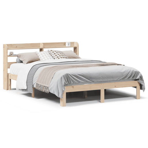Estrutura De Cama De Casal c cabeceira - 150x200 cm pinho maciço