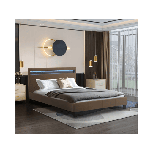 Cama LED Maria - 140 x 190 cm - Taupe