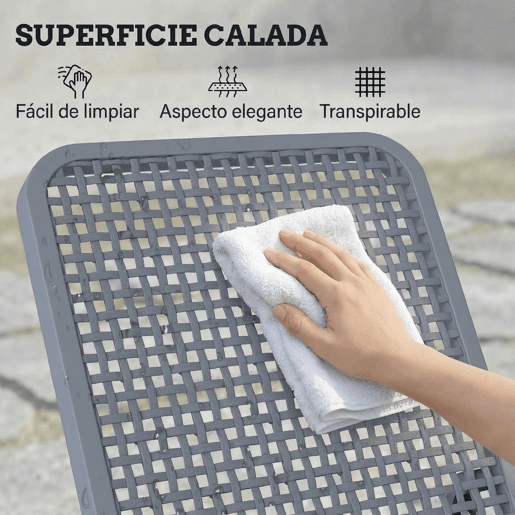 Outsunny Espreguiçadeira Reclinável de Jardim Exterior em PP com Encosto Ajustável em 4 Níveis, Suporta até 120 kg, para Pátio, Terraço, Varanda, Montagem Fácil, 191x55x35,5 cm, Cinzento Escuro