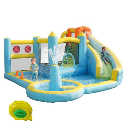 Castelo insuflável para crianças de tecido oxford com piscina,multicolor