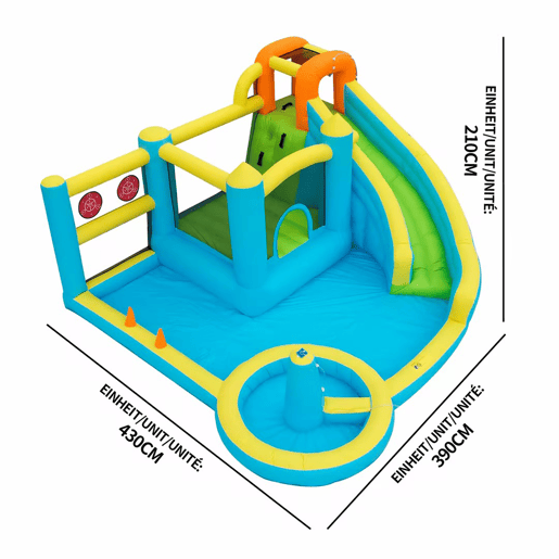 Castelo insuflável para crianças de tecido oxford com piscina,multicolor