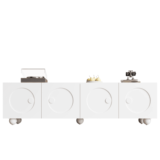 Móvel de TV 180x38 cm - Design moderno e baixo - Branco