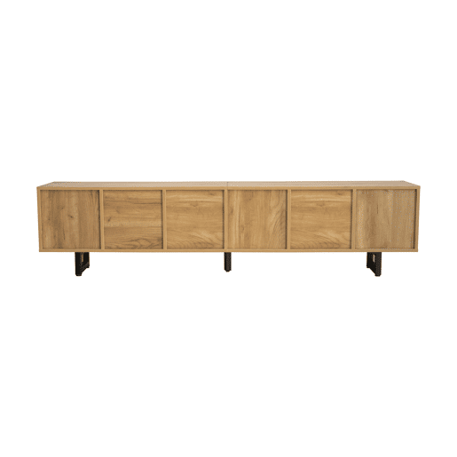 Móvel de TV 191x38 cm - 5 portas, design exclusivo, baixo - Natural
