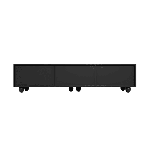 Móvel de TV 180 cm - Minimalista, elegante com pés de madeira - Preto