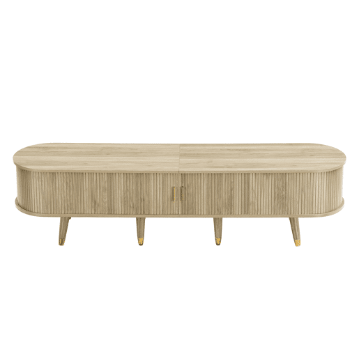 Móvel de TV baixo - com portas de correr, suporte para TV, design exclusivo - Madeira