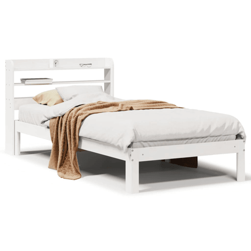 Estrutura De Cama Dupla c cabeceira - 100x200 cm branco Estrutura De Cama Dupla c cabeceira - 100x200 cm branco
