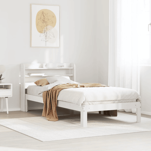 Estrutura De Cama Dupla c cabeceira - 100x200 cm branco Estrutura De Cama Dupla c cabeceira - 100x200 cm branco