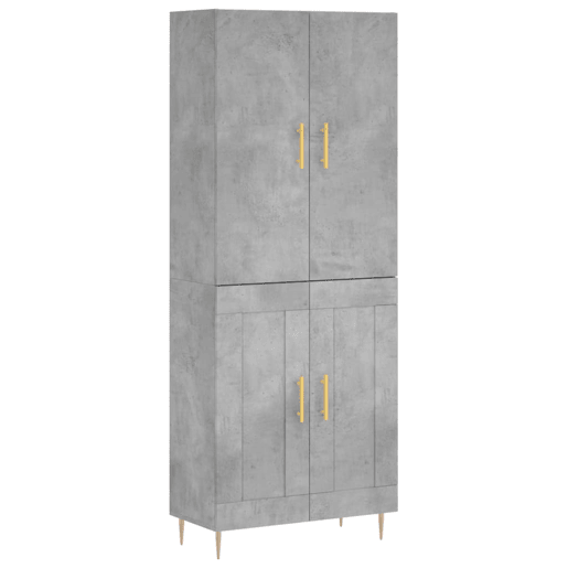 Armário alto - Bufete - Móvel de apoio 69,5x34x180 cm derivados de madeira cinza cimento pt896 Armário alto - Bufete - Móvel de apoio 69,5x34x180 cm derivados de madeira cinza cimento pt896