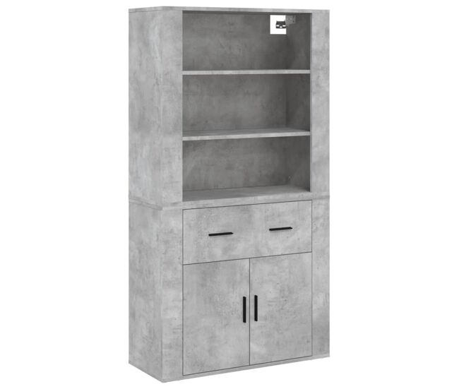 Aparador alto - mueble de almacenamiento madera contrachapada gris hormigón es850
