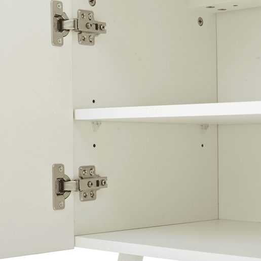 Móvel de TV 180x38x50 cm - Lowboard com 1 porta e 1 gaveta - 7 compartimentos - Branco + Natural