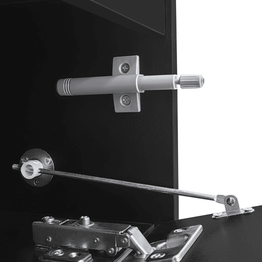 Móvel de TV baixo - com portas, gavetas e luz LED - preto e branco