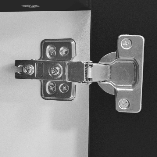 Móvel de TV baixo - com portas, gavetas e luz LED - preto e branco
