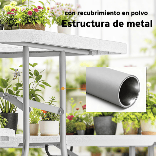 Outsunny Conjunto de Campismo Dobrável de 3 Peças Mesa de Piquenique com Bancos 180x74x74 cm Portátil Impermeável para Jardim Piquenique Branco