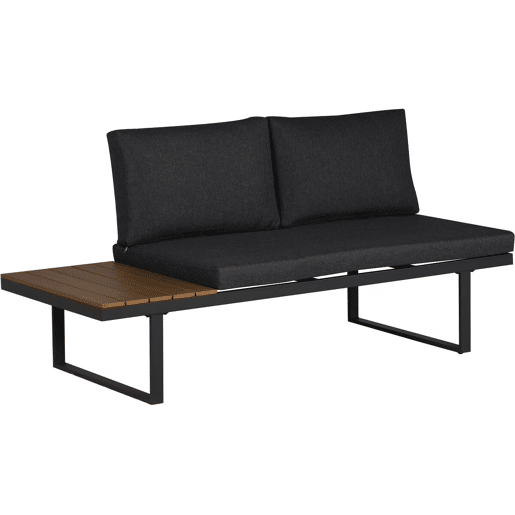 Conjunto de mobiliário de jardim Sylva sofá de canto modular, acabamento em imitação de madeira - 4 lugares - Cinzento