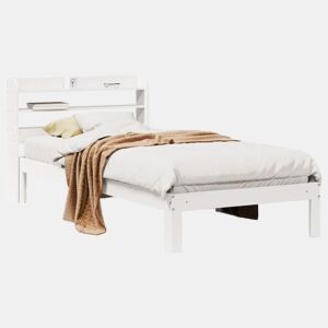 Estrutura de cama de solteiro para adultos c cabeceira 75x190 cm pinho maciço