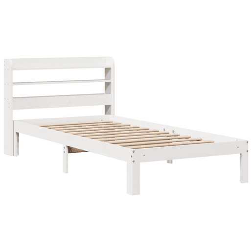 Estrutura de cama de solteiro para adultos c cabeceira 75x190 cm pinho maciço