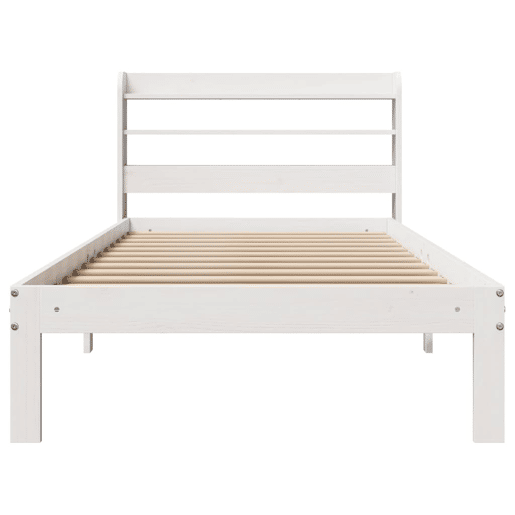 Estrutura de cama de solteiro para adultos c cabeceira 75x190 cm pinho maciço