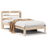 Estrutura de cama de solteiro para adultos com cabeceira 90x200 cm pinho maciço