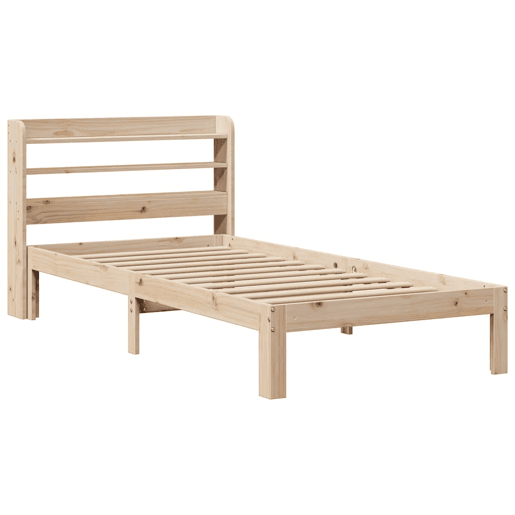Estrutura de cama de solteiro para adultos com cabeceira 90x200 cm pinho maciço Estrutura de cama de solteiro para adultos com cabeceira 90x200 cm pinho maciço