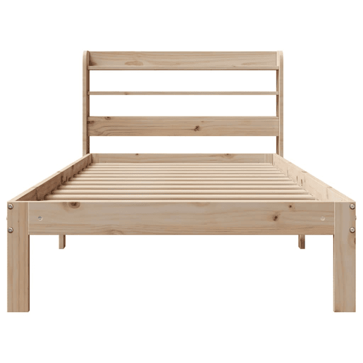 Estrutura de cama de solteiro para adultos com cabeceira 90x200 cm pinho maciço Estrutura de cama de solteiro para adultos com cabeceira 90x200 cm pinho maciço