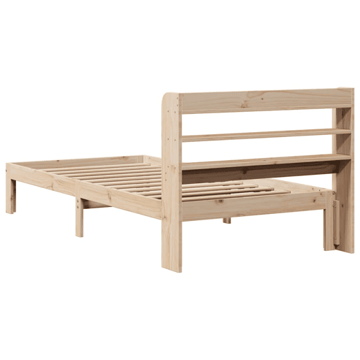 Estrutura de cama de solteiro para adultos com cabeceira 90x200 cm pinho maciço Estrutura de cama de solteiro para adultos com cabeceira 90x200 cm pinho maciço