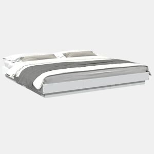 Estrutura De Cama De Casal c luzes LED - 180x200 cm derivados madeira branco