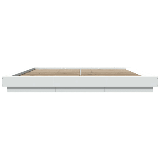 Estrutura De Cama De Casal c luzes LED - 180x200 cm derivados madeira branco