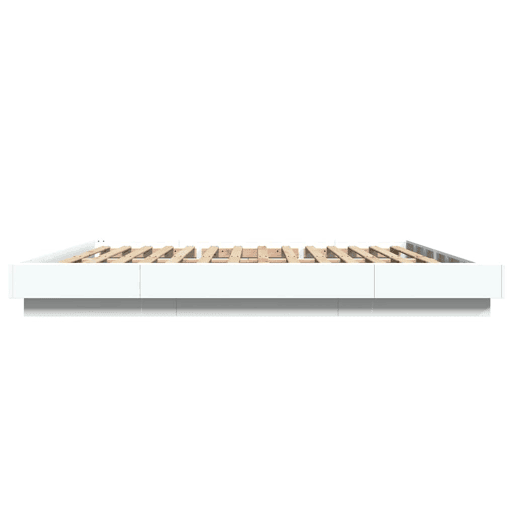 Estrutura De Cama De Casal c luzes LED - 180x200 cm derivados madeira branco