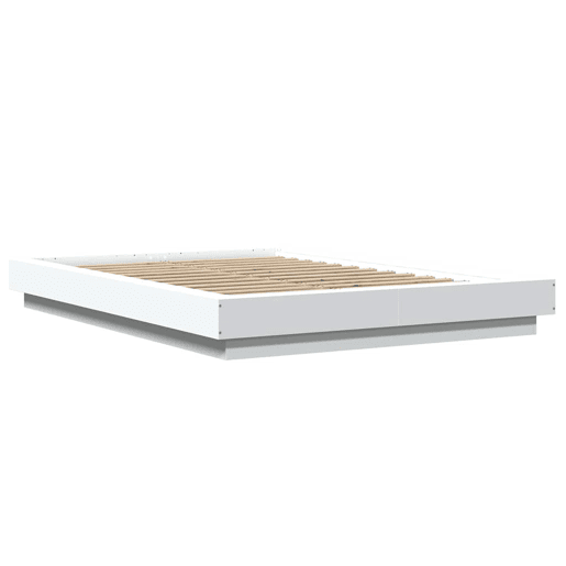 Estrutura De Cama De Casal c luzes LED - 120x190 cm derivados madeira branco